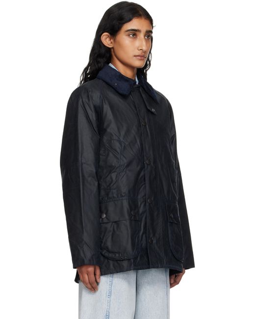 Blouson Bedale Bleu Marine En Coton Ciré Barbour en coloris Black