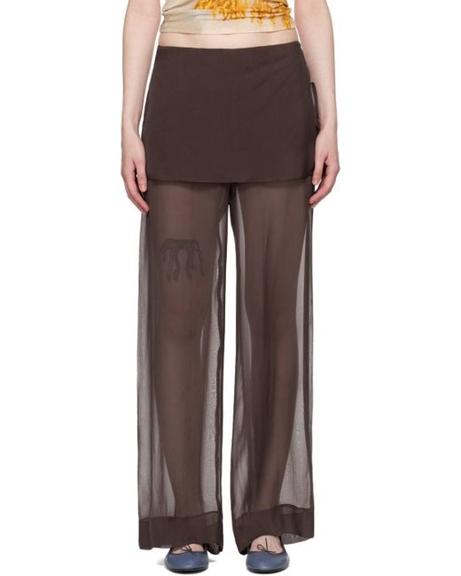 Paloma Wool Brown Silk Archive Trousers