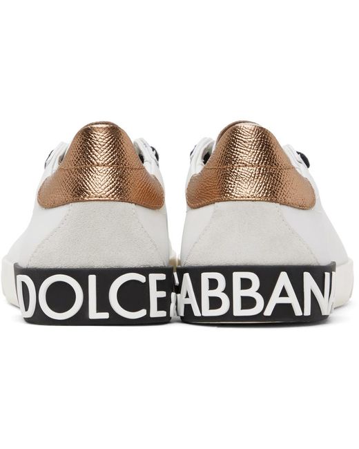Dolce & Gabbana Black Dolce&gabbana White Portofino Vintage Sneakers