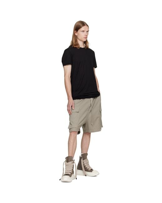 Rick Owens Gray Taupe Tower Cargobela Shorts for men