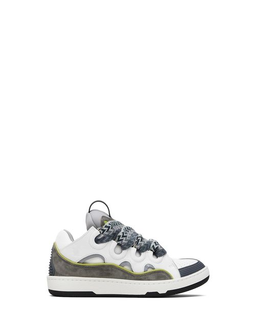 Lanvin White Off- & Curb Leather Sneakers for men