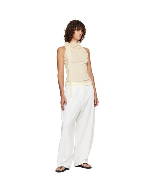 LE17SEPTEMBRE White Off- Scarf Sleeveless Jersey Top