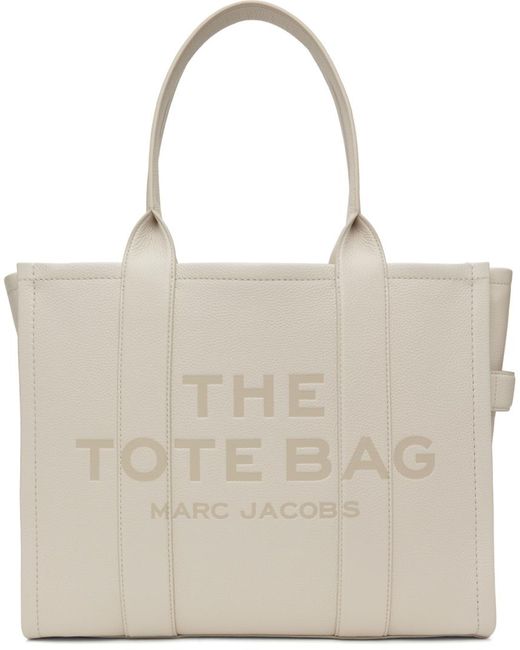 Marc Jacobs オフホワイト The Leather Large トートバッグ Natural