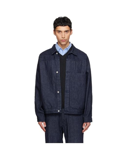 Nanamica Blue Short Denim Jacket for men