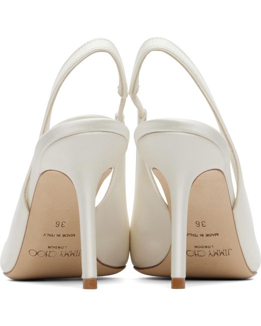 Jimmy Choo White Love Sling Back 85 Heels