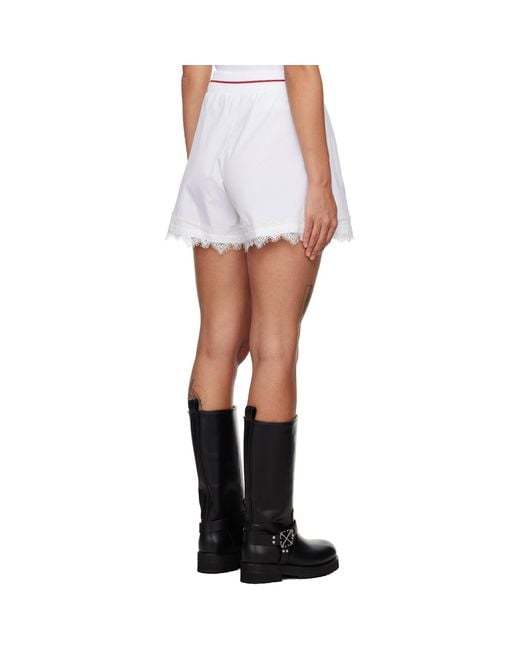 Off-White c/o Virgil Abloh White Poplin 'Ow' Embr Baseball Shorts