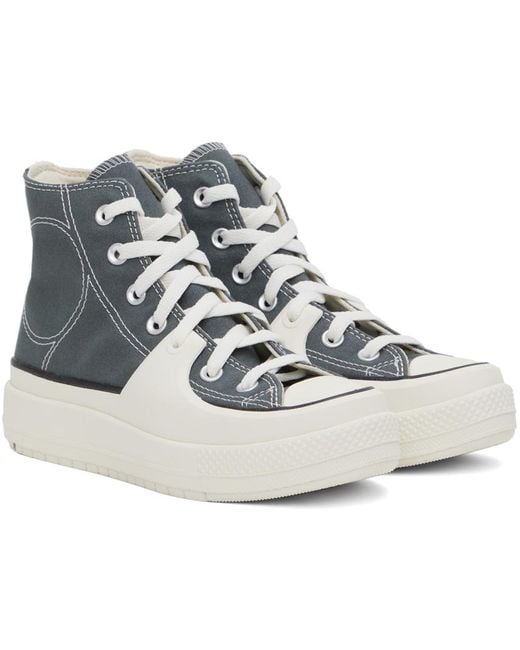 Converse Black Gray & White Chuck Taylor All Star Construct Sneakers for men
