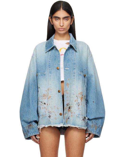 Doublet cut off oversized denim jacket