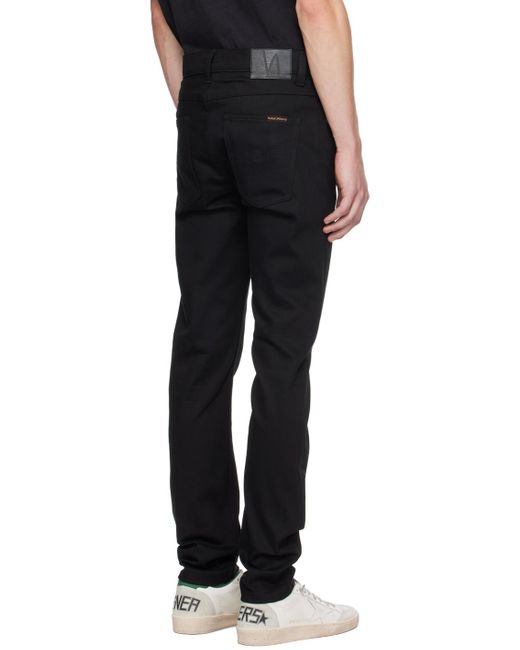 Nudie Jeans Black Lean Dean Jeans for men