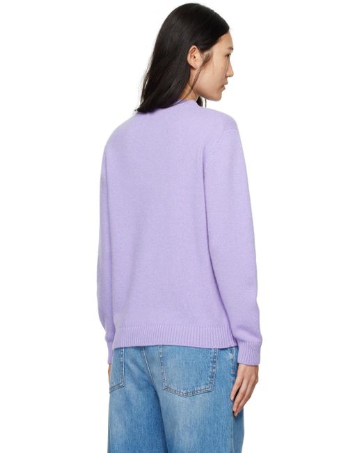 The Elder Statesman Purple Malibu Crew Sweater