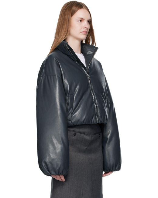 Nanushka Black Lilima Down Vegan Leather Jacket