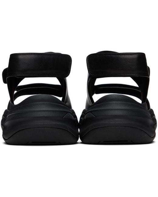 Attachment Black Leather Sandals for men
