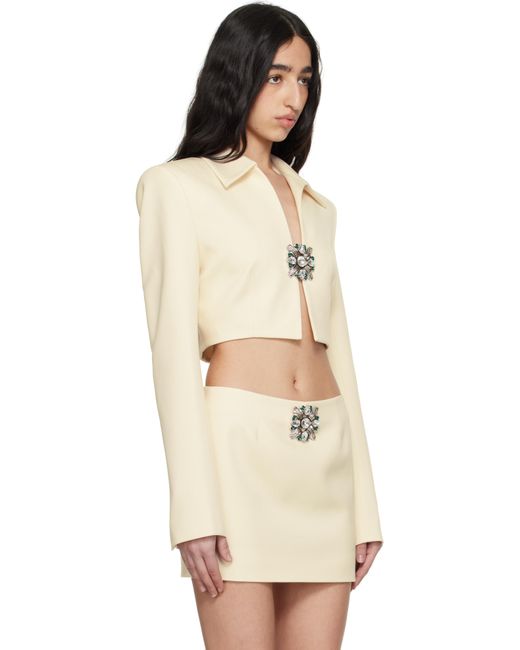 Blouson Écourté Blanc Cassé À Ferrure À Ornements Facettés Area en coloris Natural