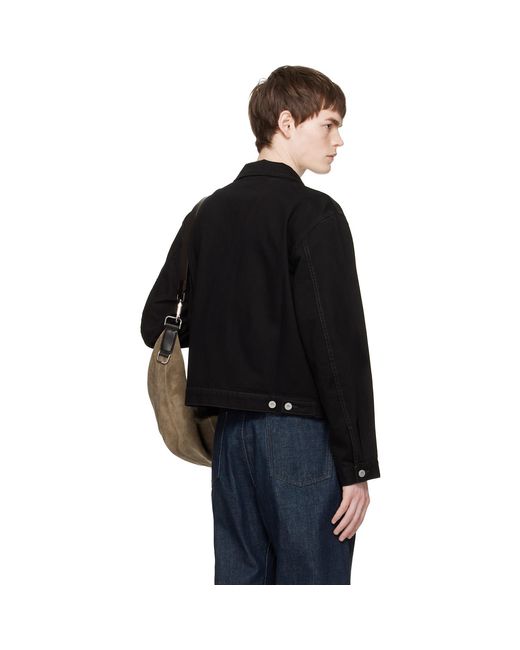 Lemaire Black Trucker Denim Jacket for men