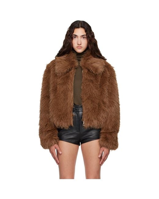 Frankie Shop Brown Hope Faux Fur Jacket
