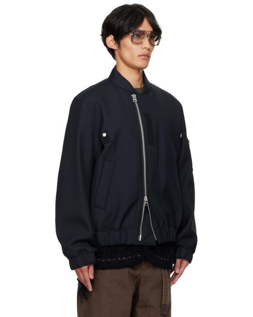 Sacai Suiting Blouson Bomber Jacket in Blue for Men | Lyst