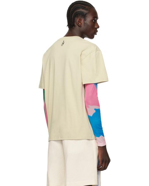 メンズ J.W. Anderson ロゴ刺繍 Tシャツ Multicolor