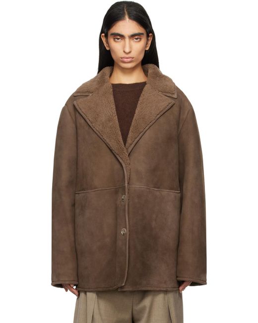 Loulou de Saison Brown Cirebo Shearling Jacket