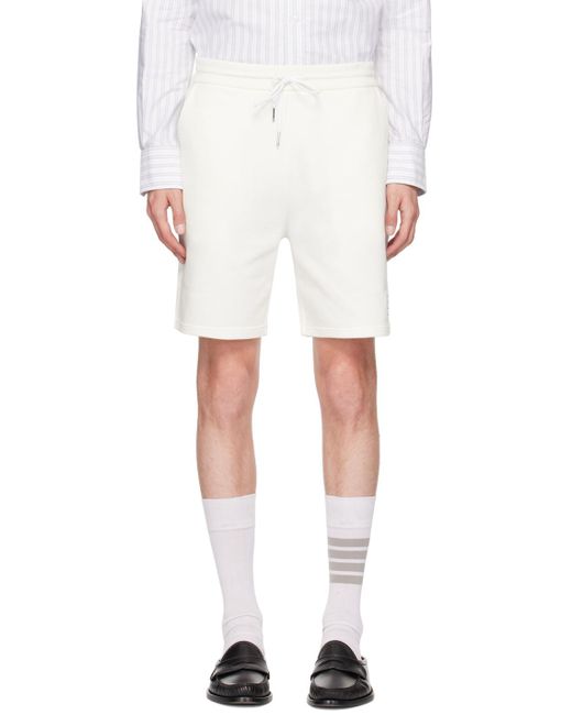 Thom Browne White Off- Mid-Thigh Shorts for men