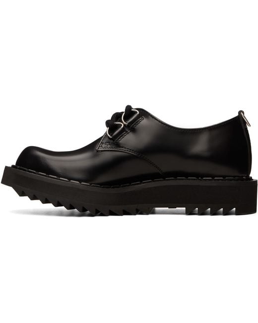 George Cox Black Ripple Bump-Toe Derbys