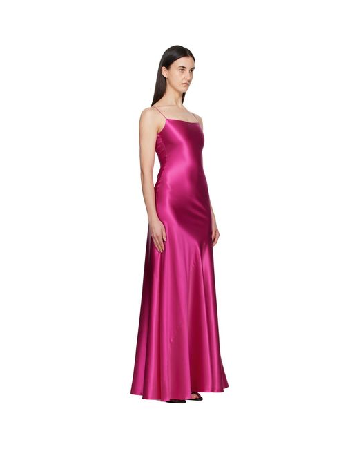 Alaïa Purple Slip Silk Maxi Dress
