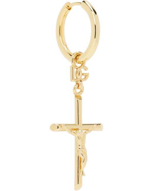 Dolce & Gabbana Black Dna Cross Single Earring for men