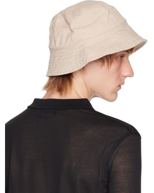 Balenciaga Black Beige Logo Denim Bucket Hat for men