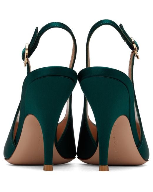 Gianvito Rossi Green Sofia Sling Heels
