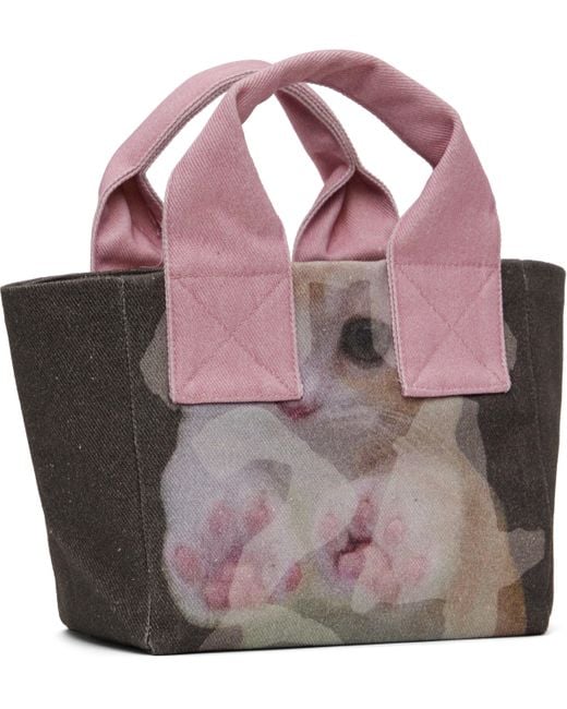 【関税込み】Ottolinger グレー＆ピンク ミニ トートバッグ Gray & Pink Mini Tote by Ottolinger on Sale