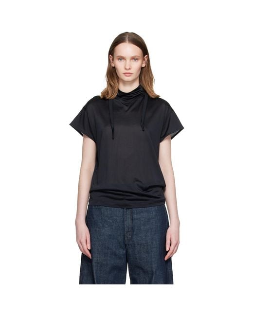 Lemaire Black Short Sleeve Foulard Top
