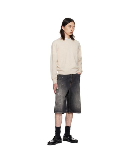 Acne Black Faded Denim Shorts for men