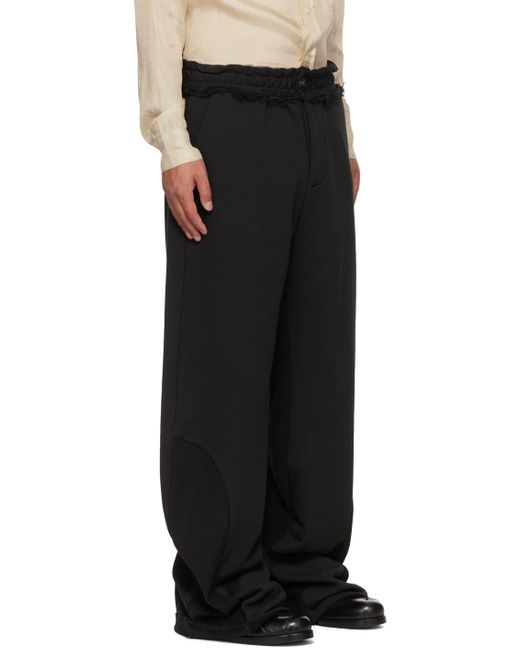 Edward Cuming Black Ssense Exclusive Kick Up Track Trousers for men