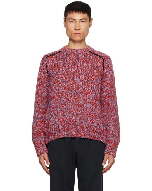 Paul Smith Red Orange & Purple Chunky Sweater for men