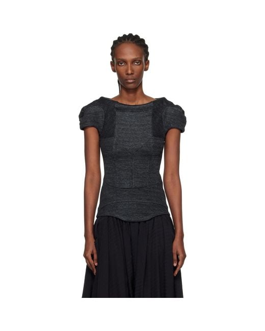 Kiko Kostadinov Black Compass Jersey Blouse