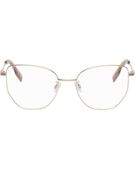 McQ Alexander McQueen Black Mcq Gold & Pink Cat-eye Glasses