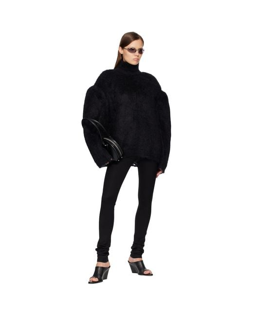 Acne Black Padded Wool Sweater