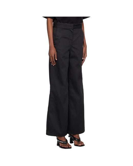 Palm Angels Black Reversed Waistband Trousers