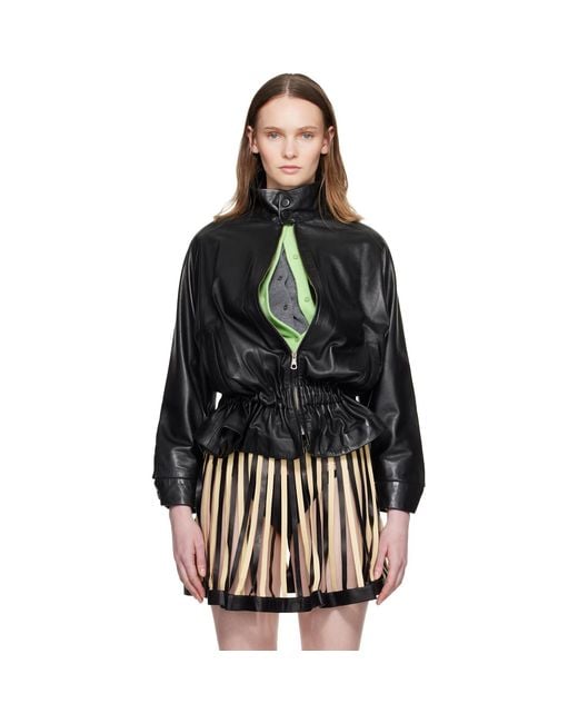 August Barron Black Twisted Leather Jacket