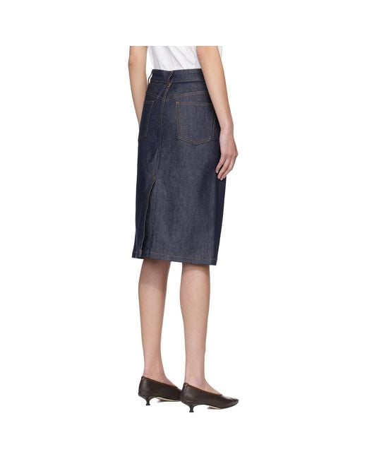 A.P.C. Blue Lizzie Denim Midi Skirt