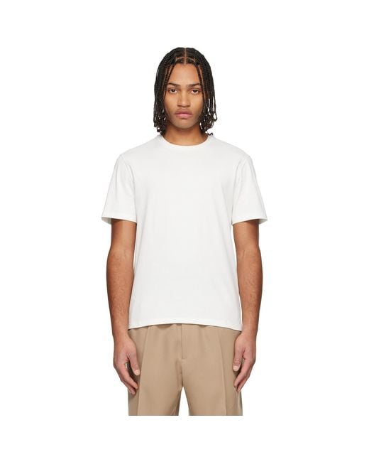 Jil Sander White Logo Patch T-Shirt for men