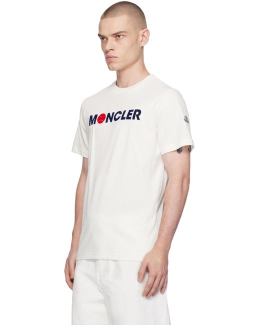 Moncler Black Off-white Flocked T-shirt for men