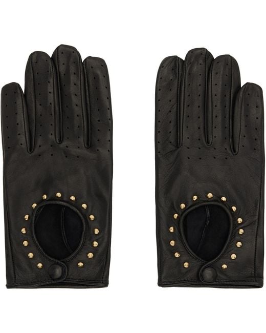 Ernest W. Baker Black Leather Driving Gloves for men