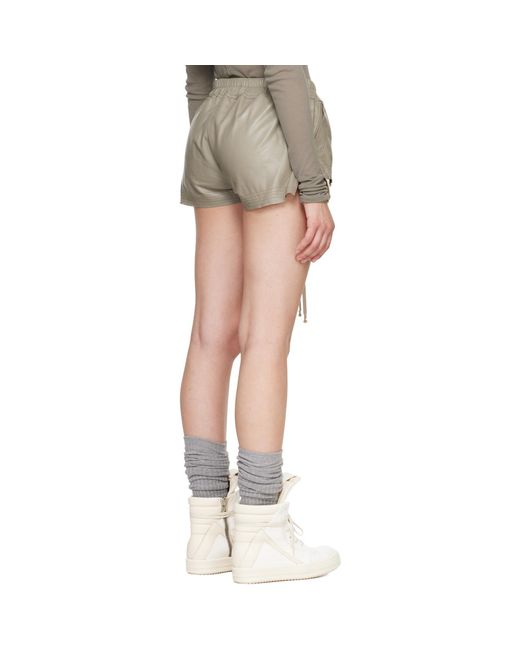 Rick Owens Multicolor Taupe Tower Fog Boxer Leather Shorts