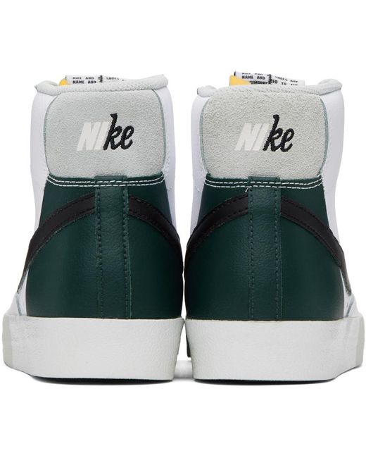Nike Black White & Green Blazer Mid '77 Premium Sneakers for men