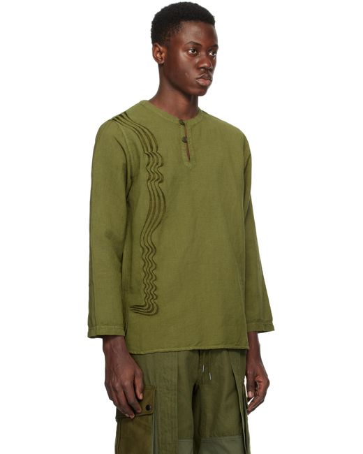 Maharishi Green Khaki Kurta Shirt for men