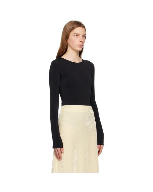 Jil Sander Black Open Back Bodysuit