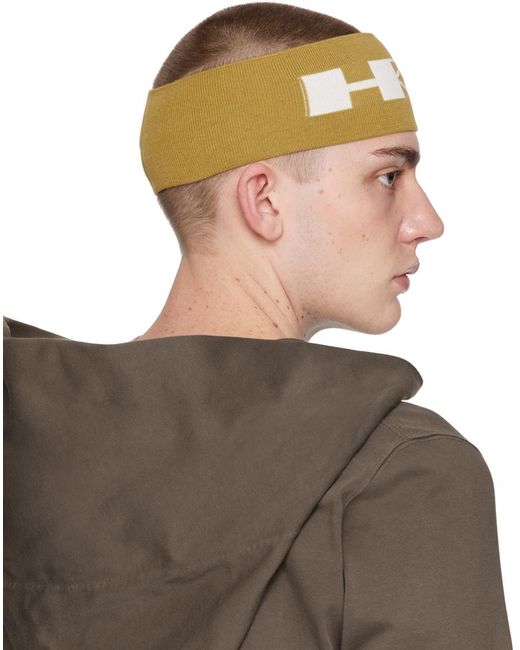 Rick Owens Brown Yellow 'hrdr' Headband for men