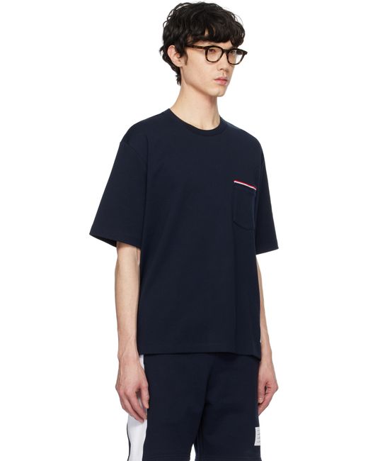 Thom Browne Blue Oversized Short Sleeve Pocket T-Shirt for men