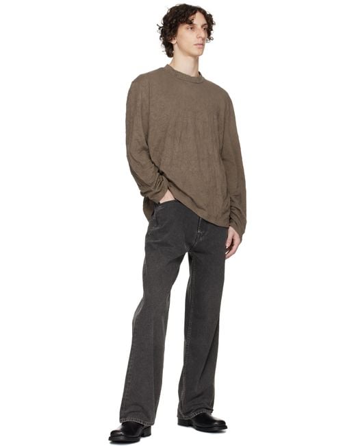 Our Legacy Black Khaki Big Longsleeve T-Shirt for men