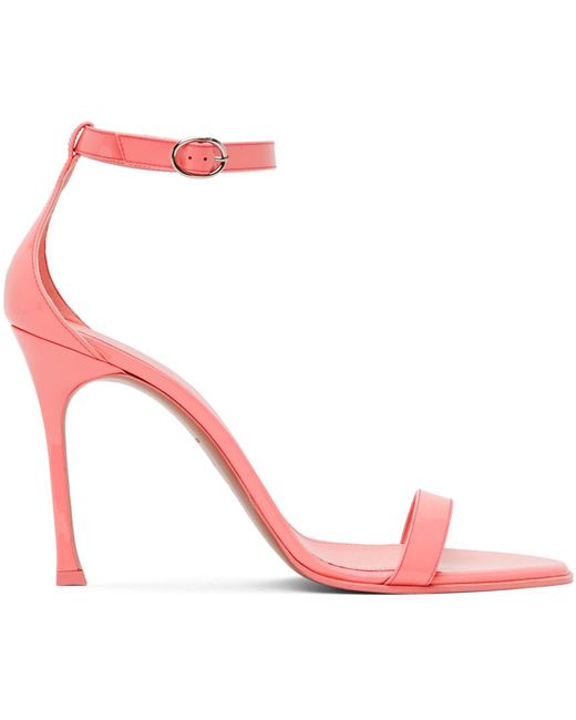 AMINA MUADDI Leather Kim Heeled Sandals in Pink | Lyst UK